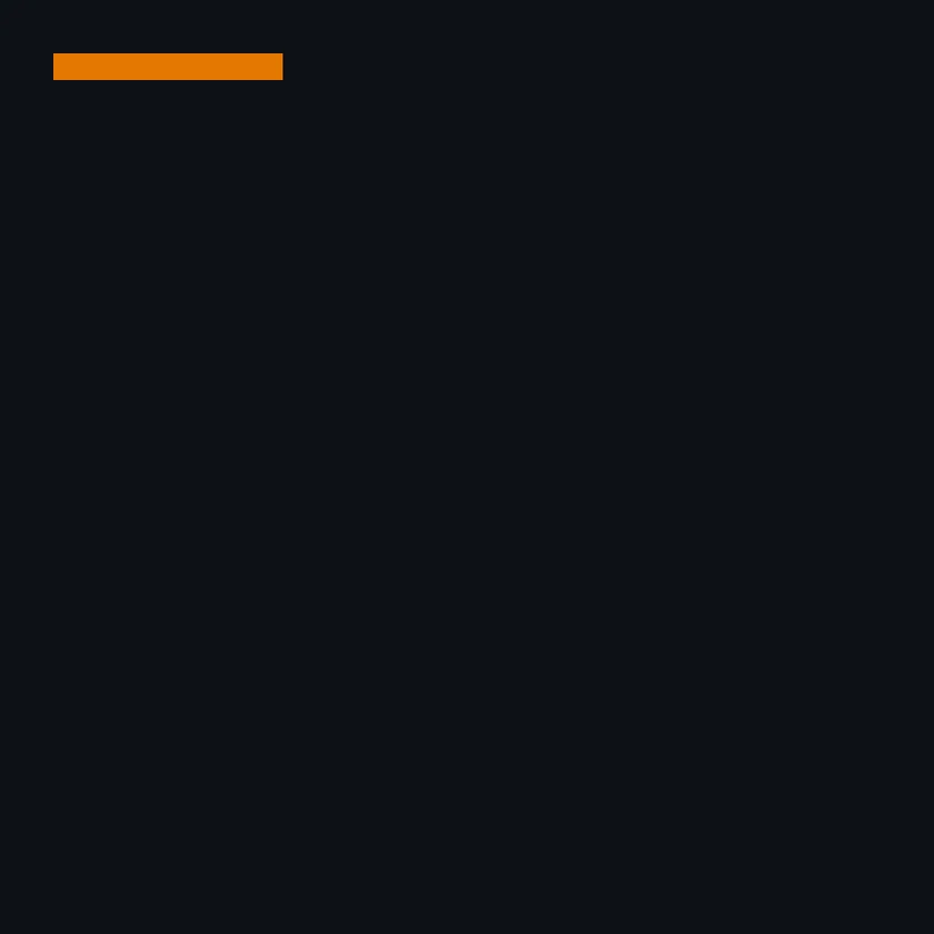 Square dark token with a single short orange bar in the top left corner