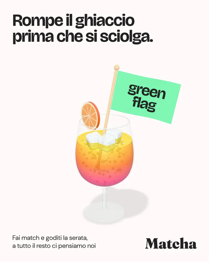 Instagram post: a 3D cocktail with a green flag